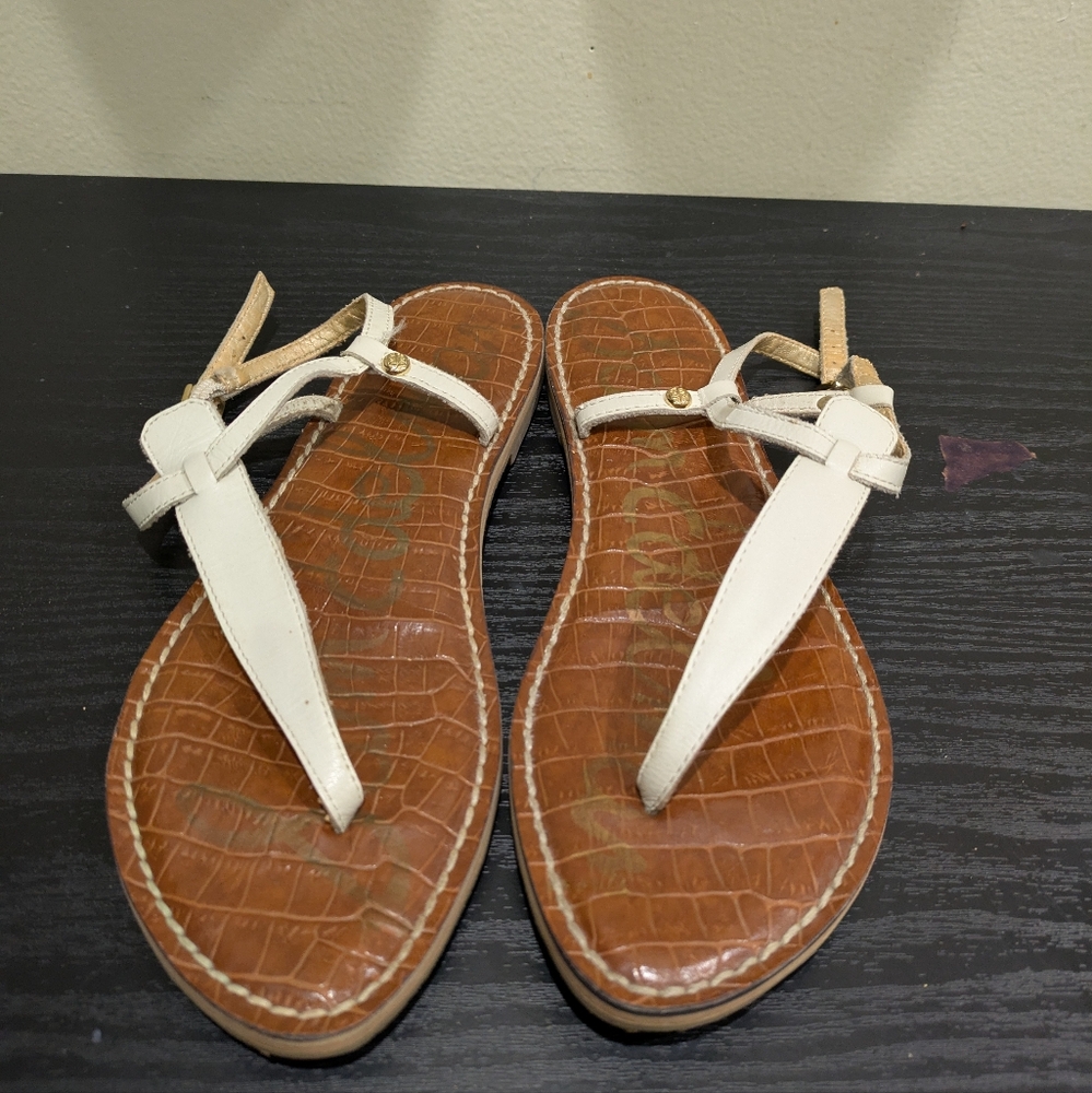 Sam Edelman White and Tan Sandals Size 7